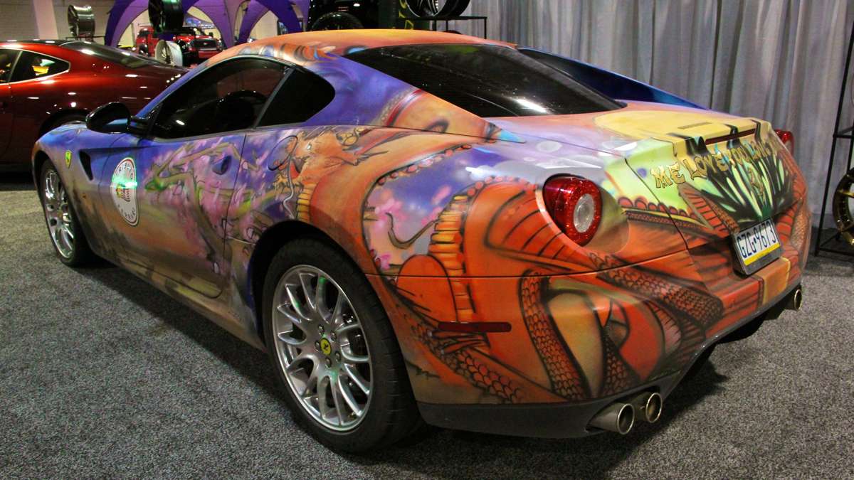 An elaborately customized Ferrari at the Philadelphia Auto Show. (Emma Lee/WHYY)