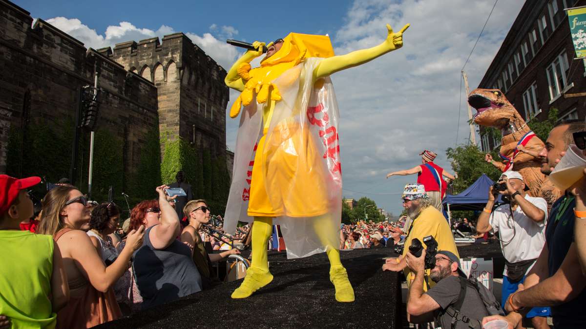 Nurse Butter, portrayed by Virgil Gadson, performs a rap during the Bearded Ladies Cabaret performance at Eastern State Penitentiary