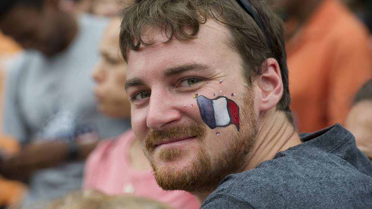 Visiting the United States, Florian Euzen of Paris, France, came to see Philadelphia’s Bastille Day festivities.