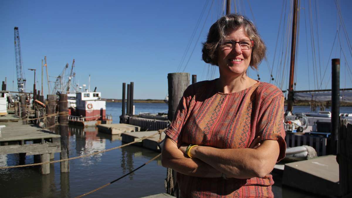 Meghan Wren, director of the Bayshore Center at Bivalve, also chairs the Cumberland County Long Term Recovery Group, which helps Sandy victims. (Emma Lee/WHYY)