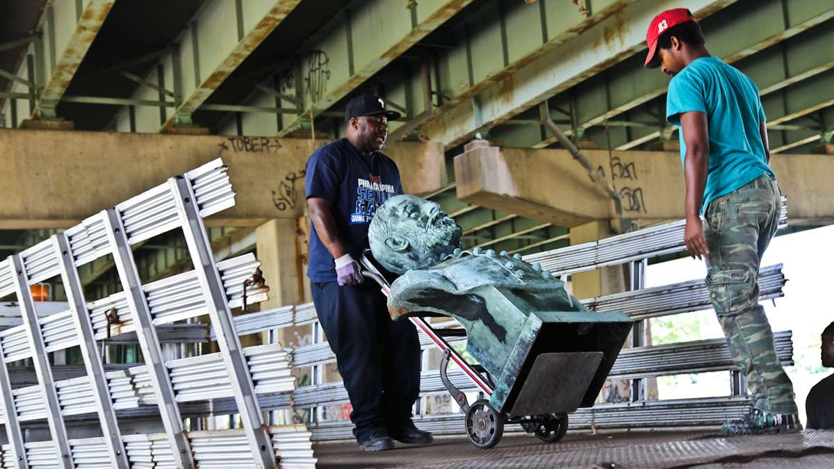 The Bust of General James Beaver, the 20th Governor of Pa., was found Friday at FDR park in South Philly. (Kimberly Paynter/WHYY)