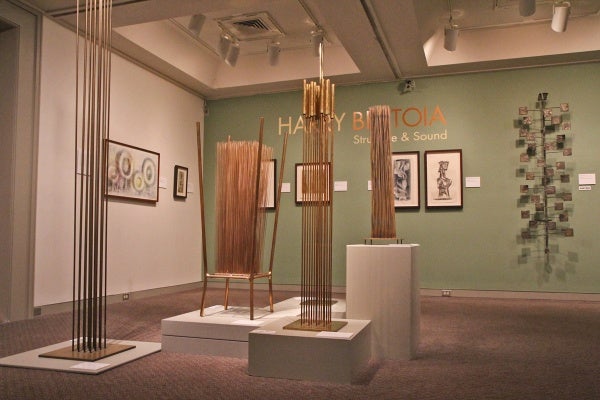 The Harry Bertoia exhibit at the Michener Museum. (Kimberly Paynter/WHYY)