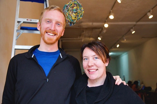 <p><p>Zack Lamb and Carey Clouse, creators of the exhibition, Toss, will host a birdhouse building workshop Saturday, February 23, at the Storefront for Urban Innovation. (Lindsay Lazarski/WHYY)</p></p>
