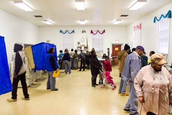 <p><p>Voters filled Morton Homes polling place Tuesday morning. (Brad Larrison/For NewsWorks)</p></p>
