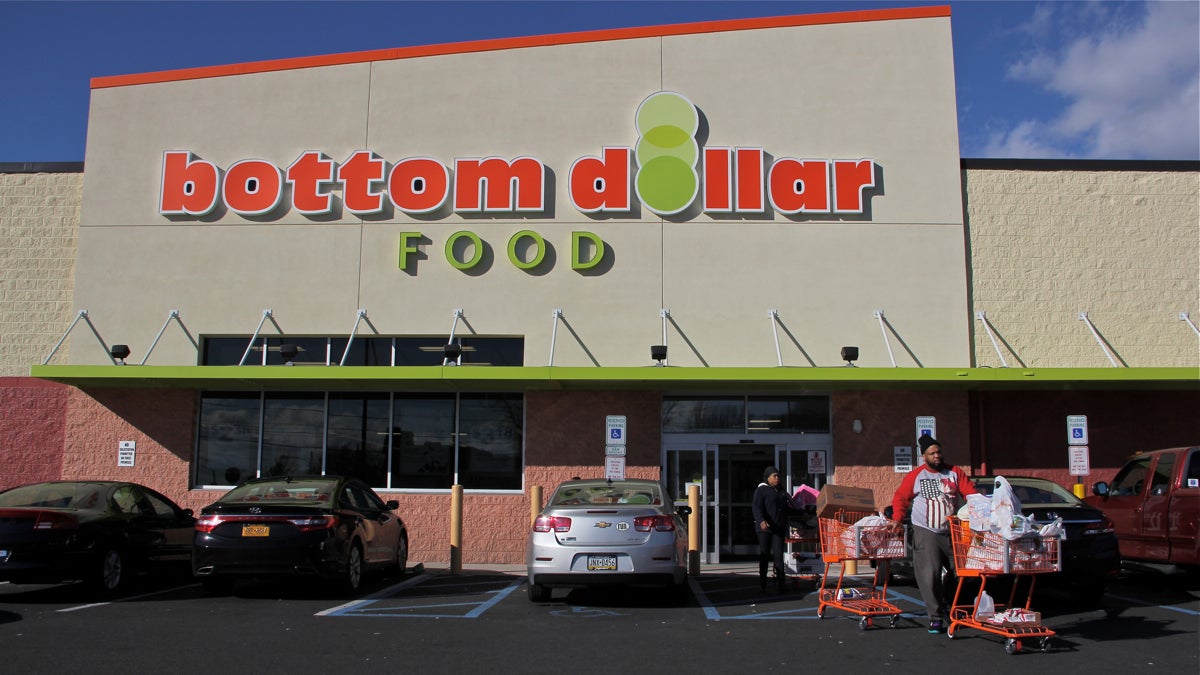  The grocery store at Chew Avenue and Washington Lane in Germantown opened 14 months ago. Bottom Dollar has announced that it will close along with all of its Philadelphia and Pittsburgh area stores. (Emma Lee/WHYY) 