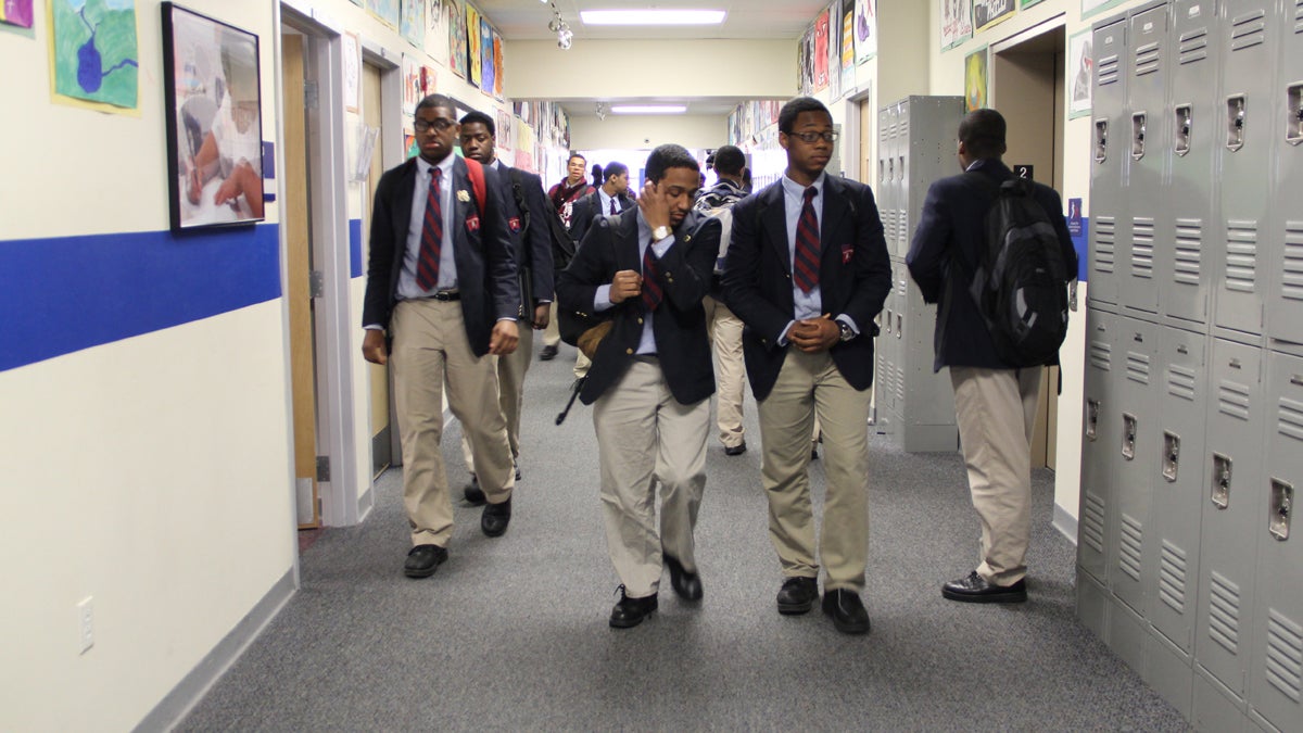 Students at Boys Latin of Philadelphia Charter School are shown in 2013. (Emma Lee/WHYY, file) 