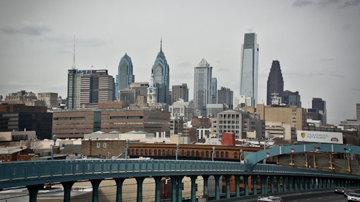 The Philadelphia skyline as seen from the Benjamin Franklin Bridge. (NewsWorks file photo) 