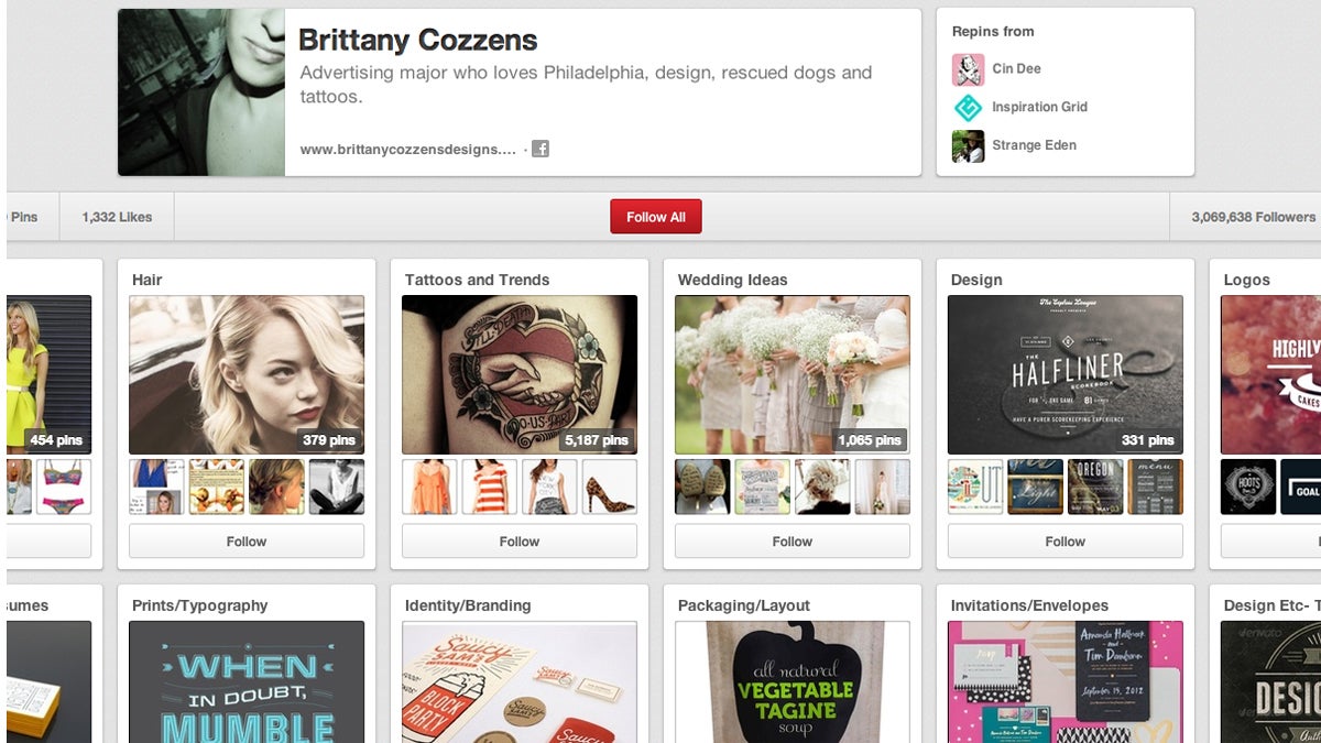  Temple student Brittany Cozzens is a Pinterest sensation with over three million followers 