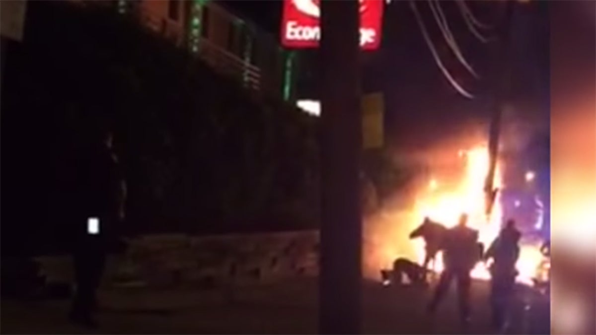  Screenshot of video taken by a witness of the incident in Jersey City, N.J.  