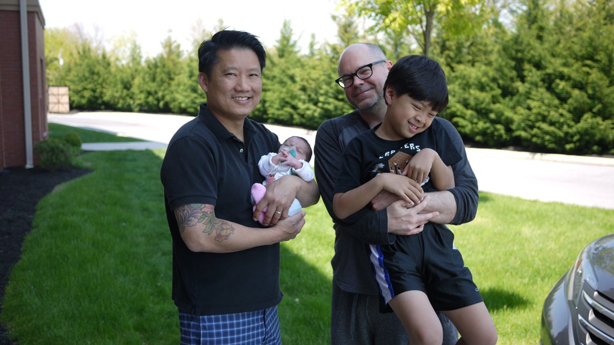 Kipp Jarecke-Cheng and his partner with their adopted children. Their daughter's birthmother later changed her mind and decided to parent the child after all. (Image courtesy of Kipp Jarecke-Cheng.) 