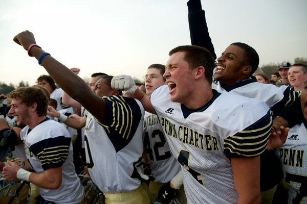 <p><p>Penn Charter players celebrate their victory. (Bas Slabbers/for NewsWorks)</p></p>
