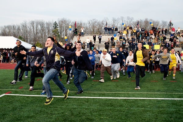 <p><p>Penn Charter fans storm the field to celebrate the school's victory. (Bas Slabbers/for NewsWorks)</p></p>
