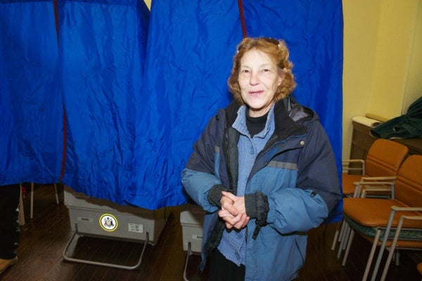 <p><p>194th District State Rep. Candidate Linda Wolfe-Bateman casts her vote before saying, "it looks optimistic but it is up to god, so well see." (Bas Slabbers/for NewsWorks)</p></p>
