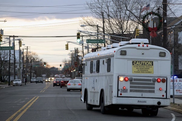 <p><p>An air monitoring vehicle moves slowly over Delaware St. in Paulsoboro, N.J. (Bas Slabbers/for NewsWorks)</p></p>
