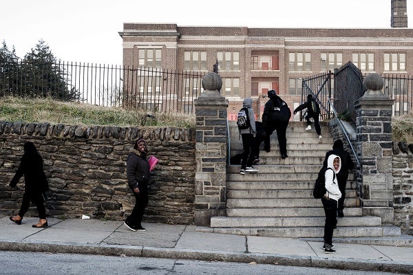 <p><p>Students arriving at Roosevelt Elementary on Washington Lane the day it was announced that the school was among 37 that could soon close. (Bas Slabbers/for NewsWorks)</p></p>
