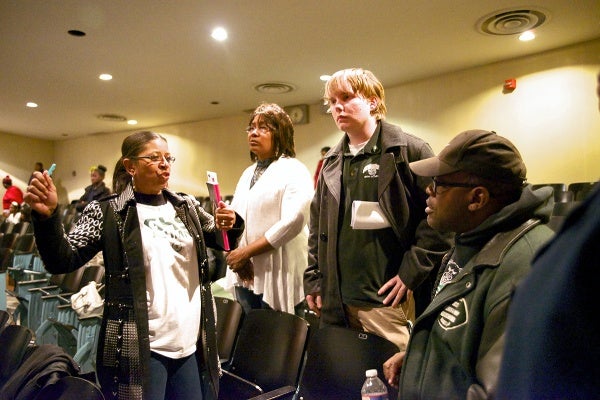 <p>The Germantown High School delegation. (Bas Slabbers/for NewsWorks)</p>
