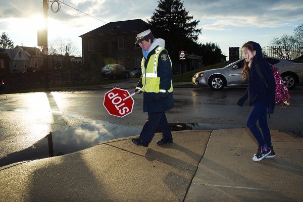 <p><p>For seven years, crossing guard Chris Bartholomew has been stationed at the intersection of Righter and Lauriston streets near Cook-Wissahickon School. (Bas Slabbers/for NewsWorks)</p></p>
