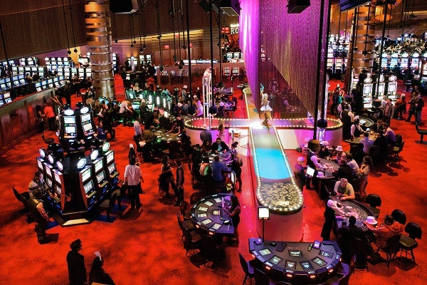 <p>A view on the Digipit and the Burlesque catwalk area on the casino floor of Revel. (Bas (Bas Slabbers/for NewsWorks, file)</p>
