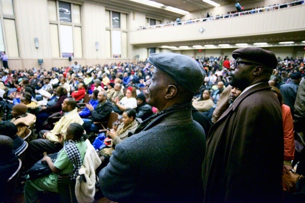 <p><p>Almost every seat in the high school auditorium was filled on Thursday night for the community meeting. (Bas Slabbers/for NewsWorks)</p></p>
