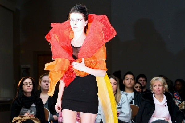 <p><p>
<p>Julianne models a dress by Kristin Melendez. (Bas Slabbers/for NewsWorks)</p>
</p></p>
