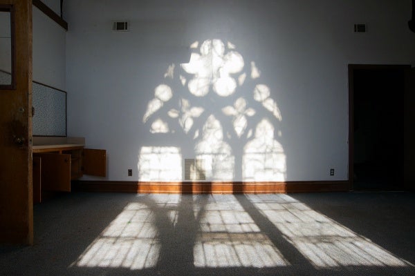 <p><p>The 5,100-square foot church is without several historic stained glass window panels, removed after a lengthy disagreement between the Episcopal Diocese of Philadelphia and the city's Historical Commission. (Bas Slabbers/for NewsWorks)</p></p>
