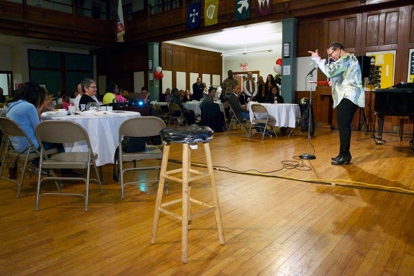 <p><p>Eileen Jones closed with a quote by Gandhi: "You must be the change you wish to see in the world." (Bas Slabbers/for NewsWorks)</p></p>
