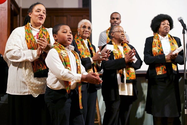 <p><p>The First Presbyterian Church of Germantown gospel choir sings "I Needed You To Survive" at Saturday's Be the Change event. (Bas Slabbers/for NewsWorks)</p></p>
