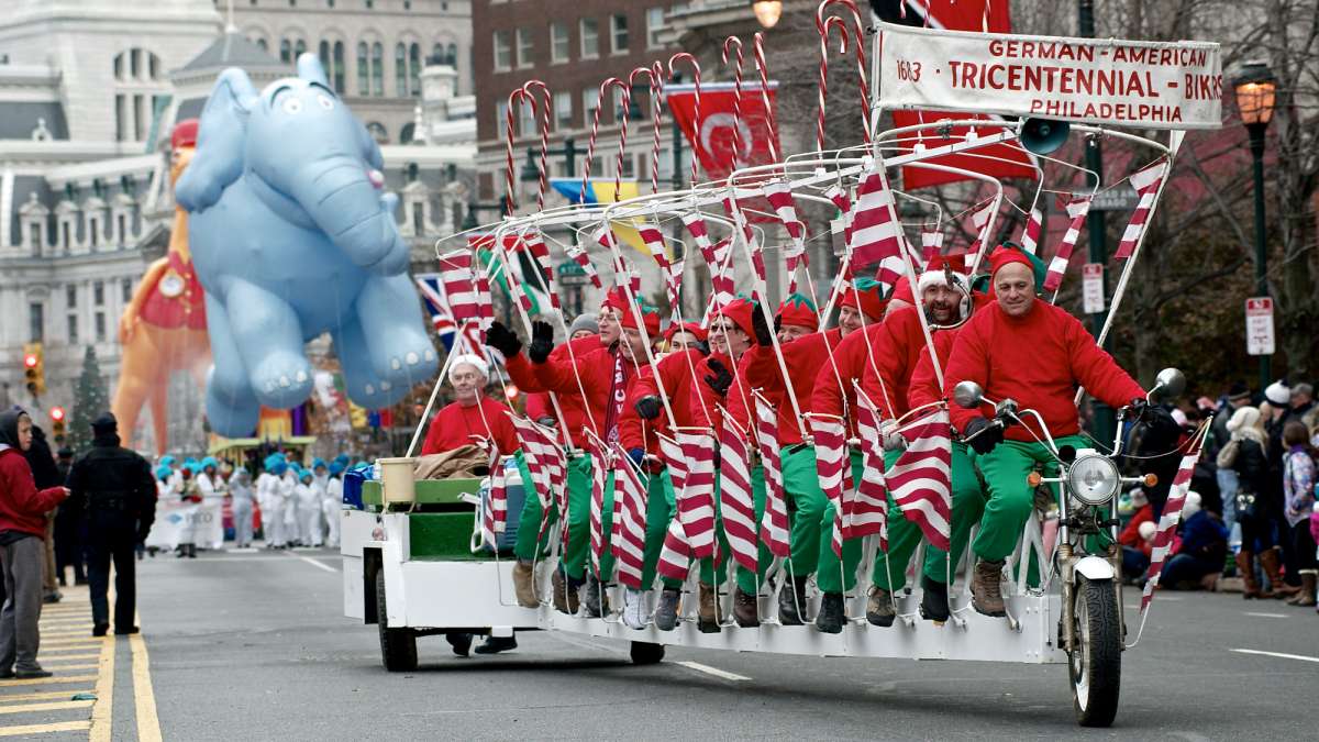 This human powered vehicle was also part of the parade. (Bas Slabbers/for NewsWorks)