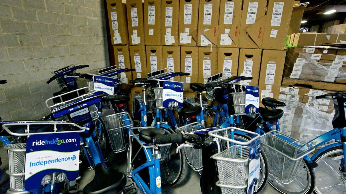 In the back of the warehouse a group of finished Indego bikes wait to be used. (Bastiaan Slabbers/for NewsWorks)