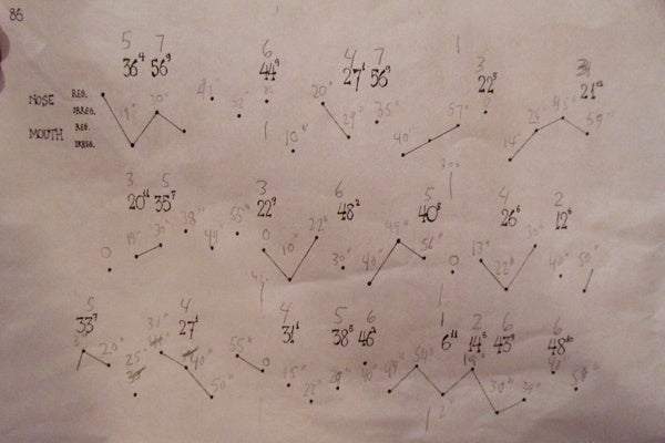 <p><p>The notations for John Cage's "Songbooks#22": Large numbers relate to the number of dials (electronics). Smaller numbers indicate position of dial. Begin with arbitrary setting, including off.</p></p>
