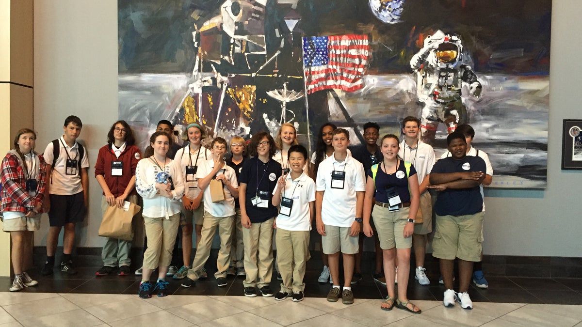  Calvin Bell (second row, third from right) is shown with fellow students in the Envision National Youth Leadership Forum: Explore STEM program. (Calvin Bell) 