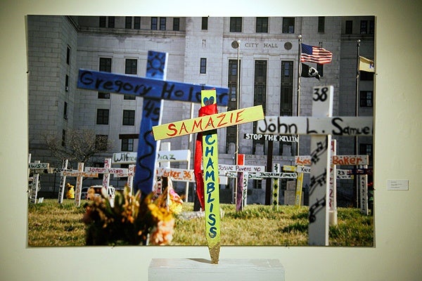 <p><p>Ken Hohing, Untitled 2012, digital photograph. The work dramatizes the impact of gun violence in Camden, N.J., as part of the Visions of Camden exhibition.</p></p>
