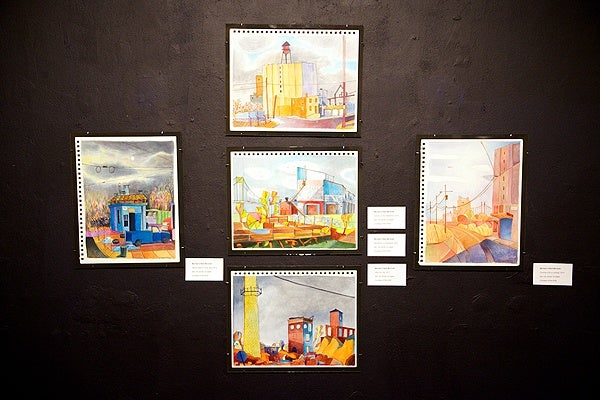 <p><p>Mickey McGrath's artwork, on display at the Sedman Gallery. (Nat Hamilton/for NewsWorks)</p></p>
