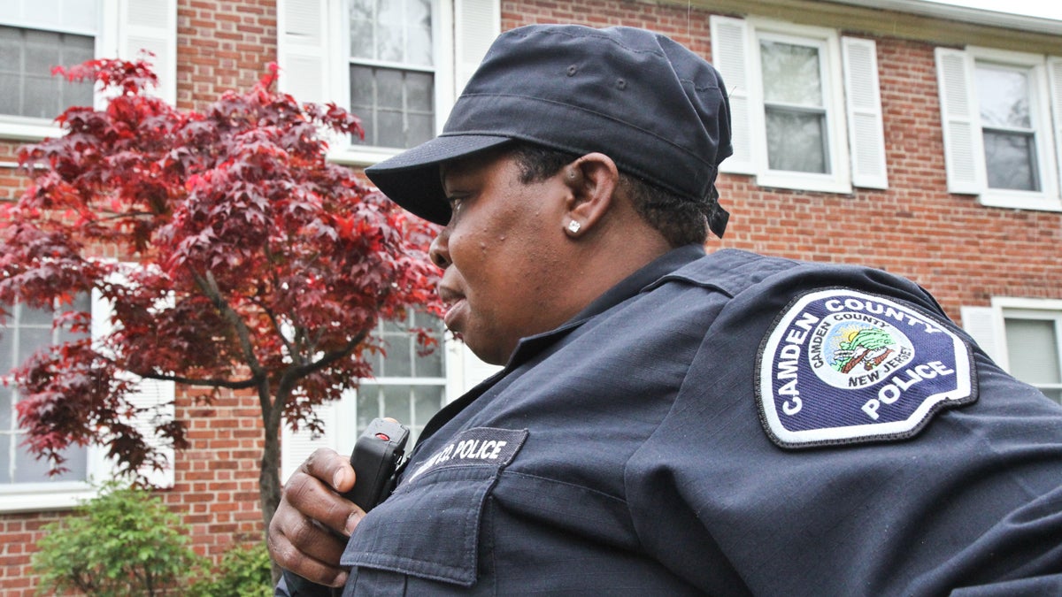  Denise Bacchues has been a police officer in Camden for 16 years. (File photo, Kimberly Paynter/WHYY) 