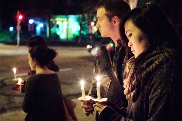 <p><p>38. "<a href="index.php/local/roxborough-feature/34669-alonzo-lewis-vigil-at-philadelphia-university-intersection-on-henry-avenue-">Phila U. students and staff host vigil for traffic fatality victim</a>" (Feb. 29). In February Philadelphia University students Jacob Noon, Laureen Wong and dozens of other attended the candle light vigil for fellow student  Alonzo Lewis.  Lewis was died when he was struck by a car at the corner of Henry Avenue and Schoolhouse Lane. (Bas Slabbers/for NewsWorks)</p></p>

