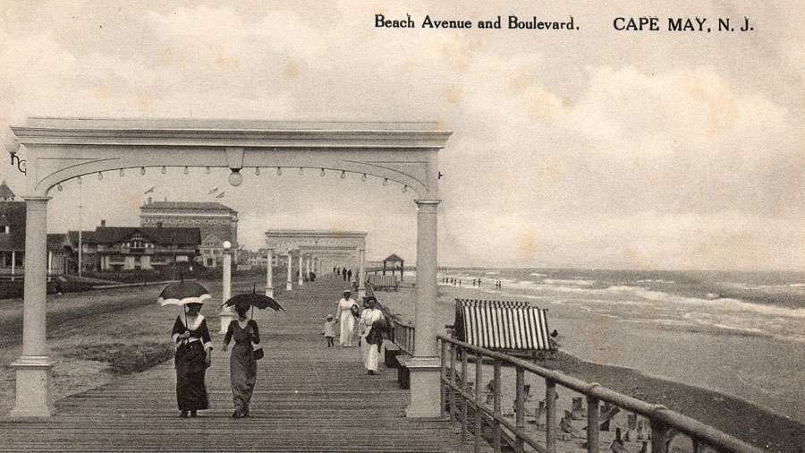 In 1910, the boardwalk extended through the 1100 block of Beach Avenue. (Richard Gibbs Collection)