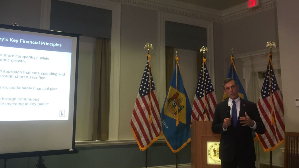  Delaware Gov. John Carney delivers his budget proposal to state lawmakers in Dover. (Zoe Read/WHYY) 