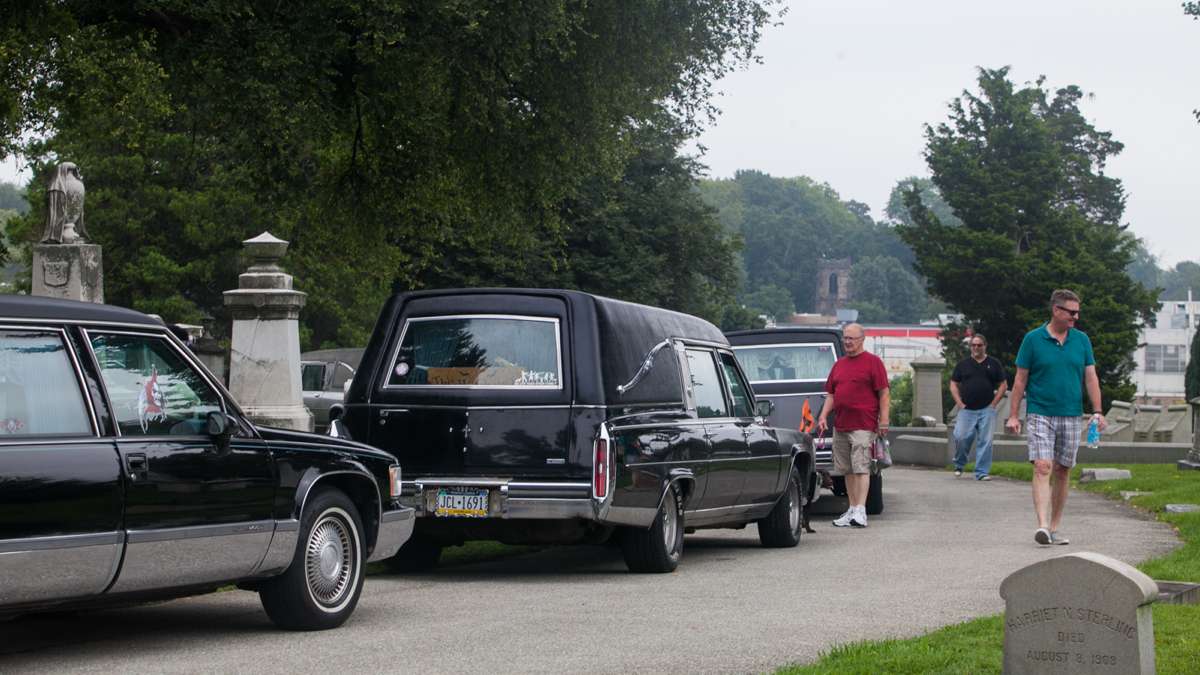 The ninth annual Hearse and Professional Vehicle Show returned to Laurel Hill Cemetery Saturday showcasing classic hearses, limousines and ambulances. (Brad Larrison for NewsWorks)