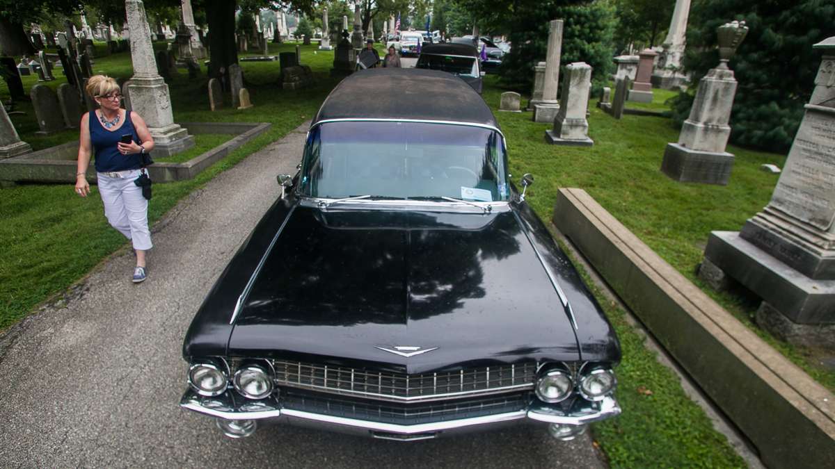 The ninth annual Hearse and Professional Vehicle Show returned to Laurel Hill Cemetery Saturday showcasing classic hearses, limousines and ambulances. (Brad Larrison for NewsWorks)