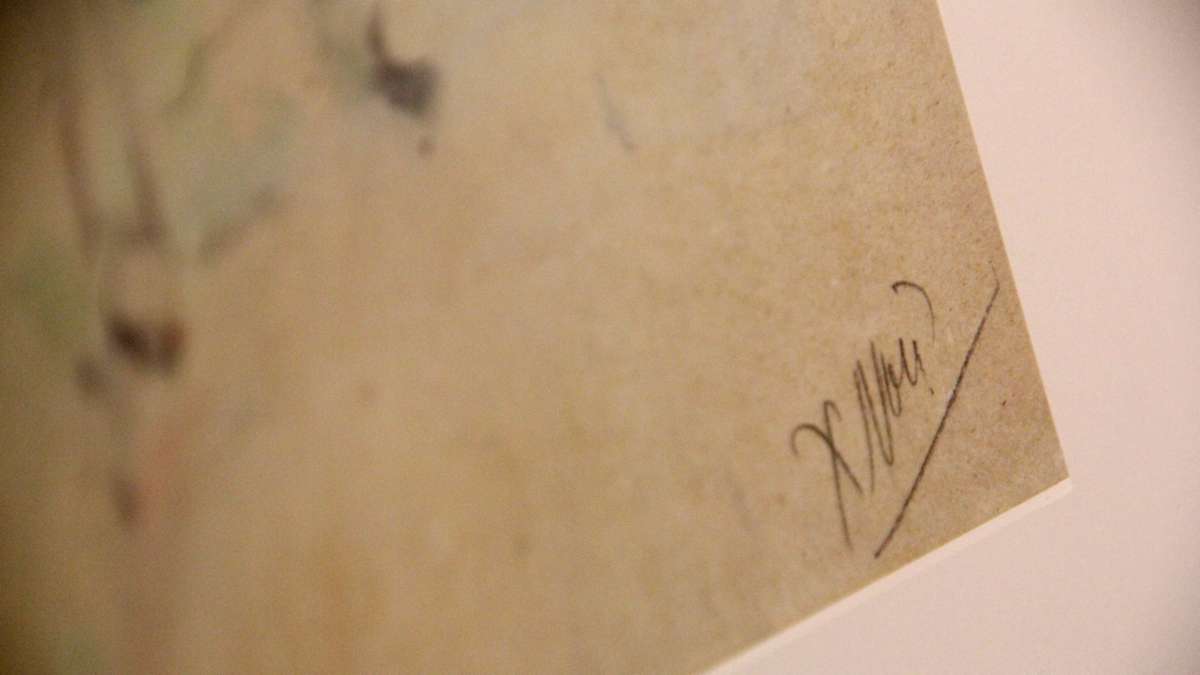 Notes on the paper were likely made by a dealer or framer. This one appears to read 'X non.' (Emma Lee/WHYY)