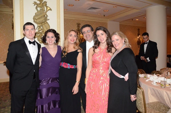 <p><p>John Fetter (left), Erin Gray, former debutante Alexandra Noll, Eric W. Noll, former debutante Meredith P. Noll, and Charity Ball board member Georgiana W. Noll (Photo courtesy of Sabina Louise Pierce)</p></p>
