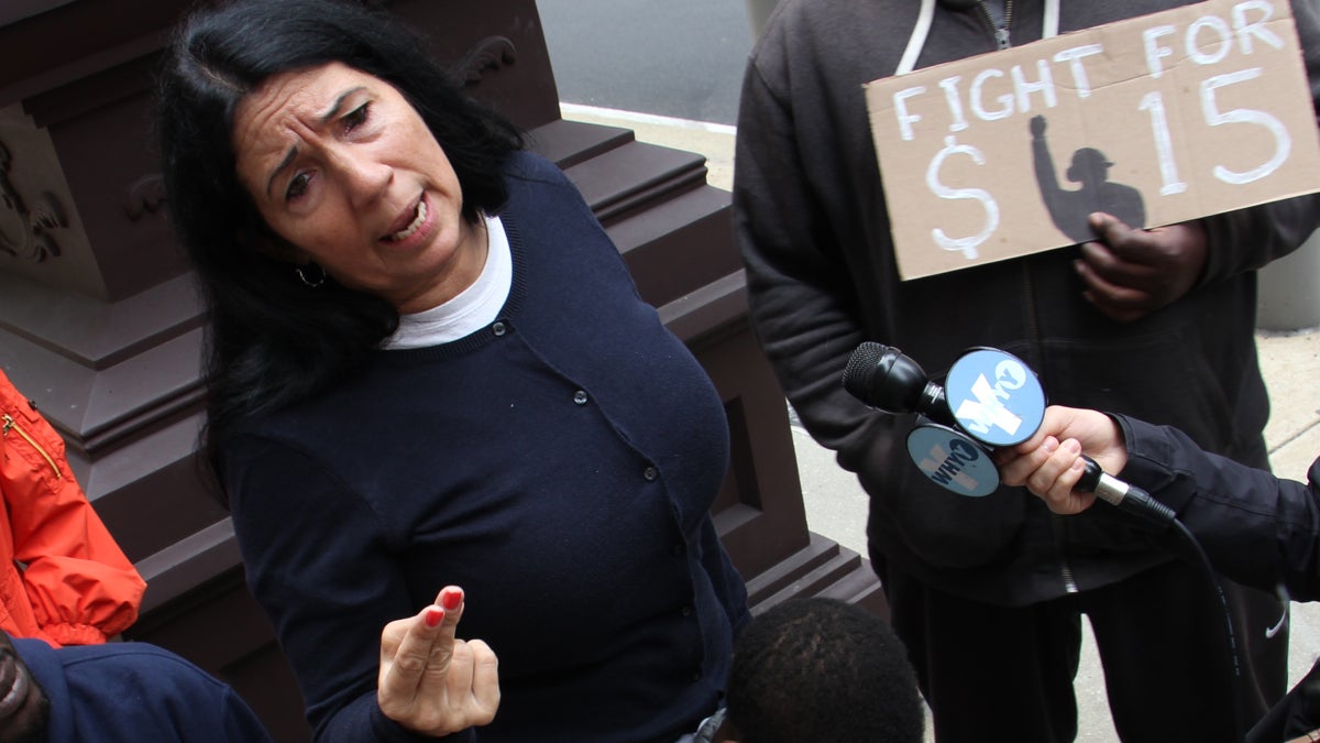 Activist Cheri Honkala with the Poor People's Economic Human Rights Campaign was denied a permit to march on Broad Street. On Friday