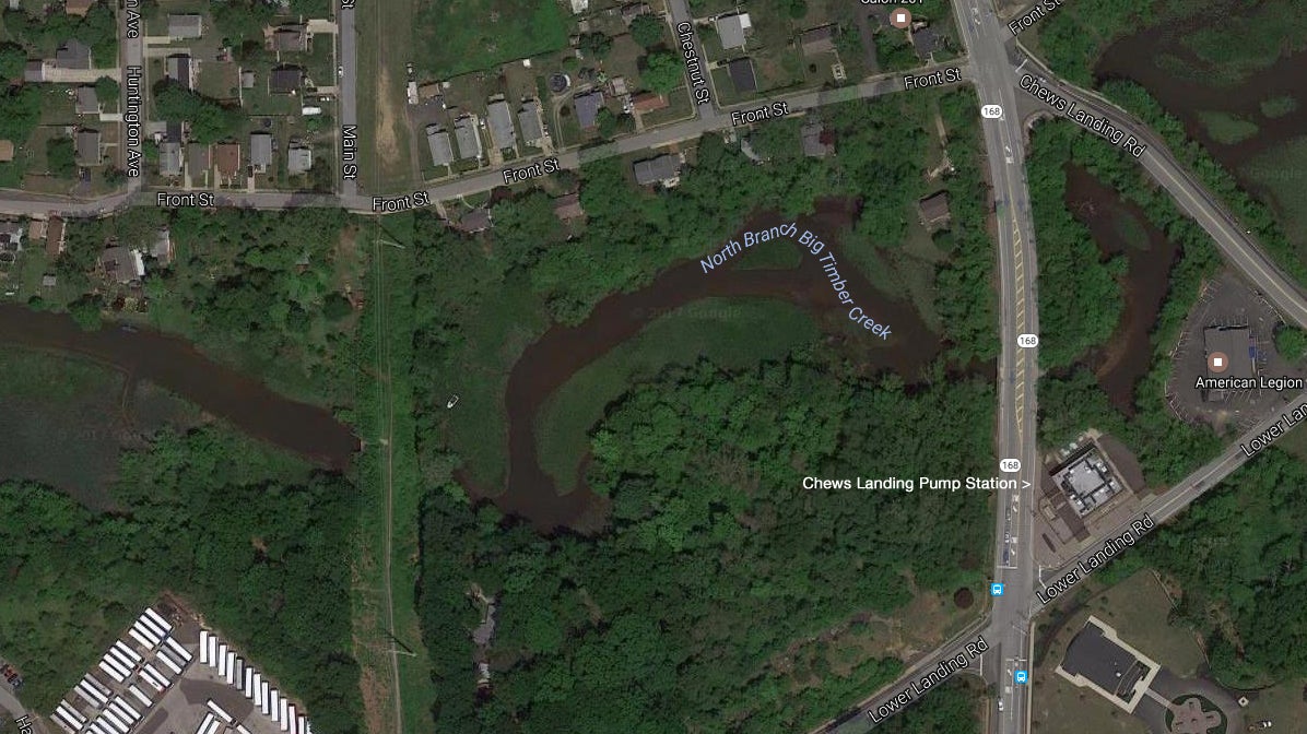  A power outage at the Chews Landing Pump Station caused wastewater to spill into Big Timber Creek. (<a href=