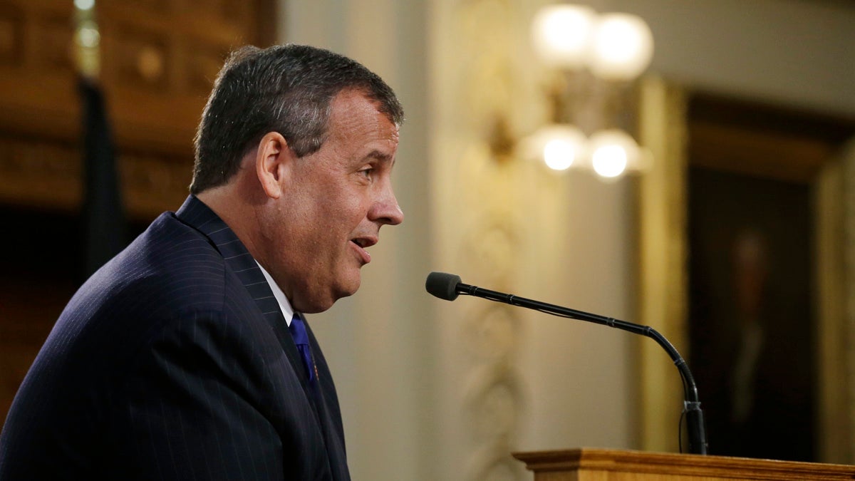  New Jersey Gov. Chris Christie says he will be back next year, as he refers to his presidential aspirations, while he delivers his State Of The  State address in the State House Tuesday, Jan. 13, 2015, in Trenton, N.J. (AP Photo/Mel Evans) 