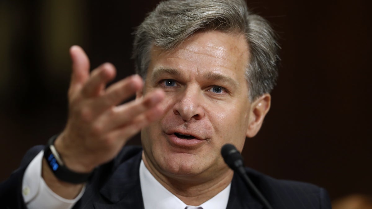 FBI Director nominee Christopher Wray testifies on Capitol Hill in Washington, Wednesday, July 12, 2017, at his confirmation hearing before the Senate Judiciary Committee. (AP Photo/Pablo Martinez Monsivais) 