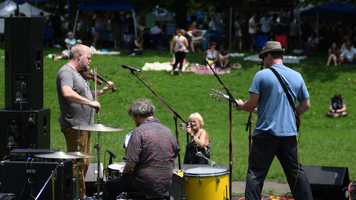 The Deadeyes perform on stage during the annual Clark Park Festival in West Philadelphia