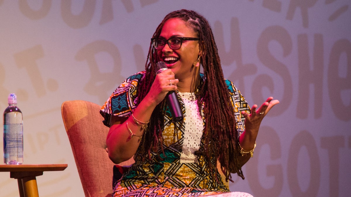  Ava DuVernay discusses her life as a late-blooming filmmaker at the BlackStar film festival Saturday. (Photo by Emily Cohen) 