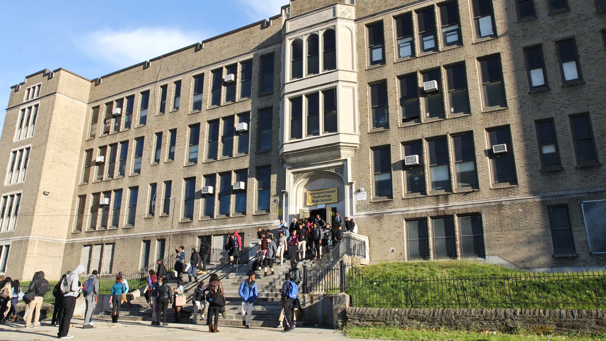  Communications Technology High School in Southwest Philadelphia is one of the schools that will not reopen in the fall. (Kimberly Paynter/WHYY, file) 