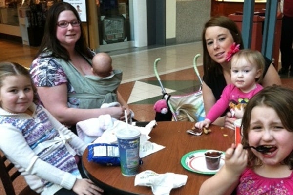 <p><p>About 15 moms and their babies attended Sunday's nurse-in at the Concord Mall (Shirley Min/WHYY</p></p>
