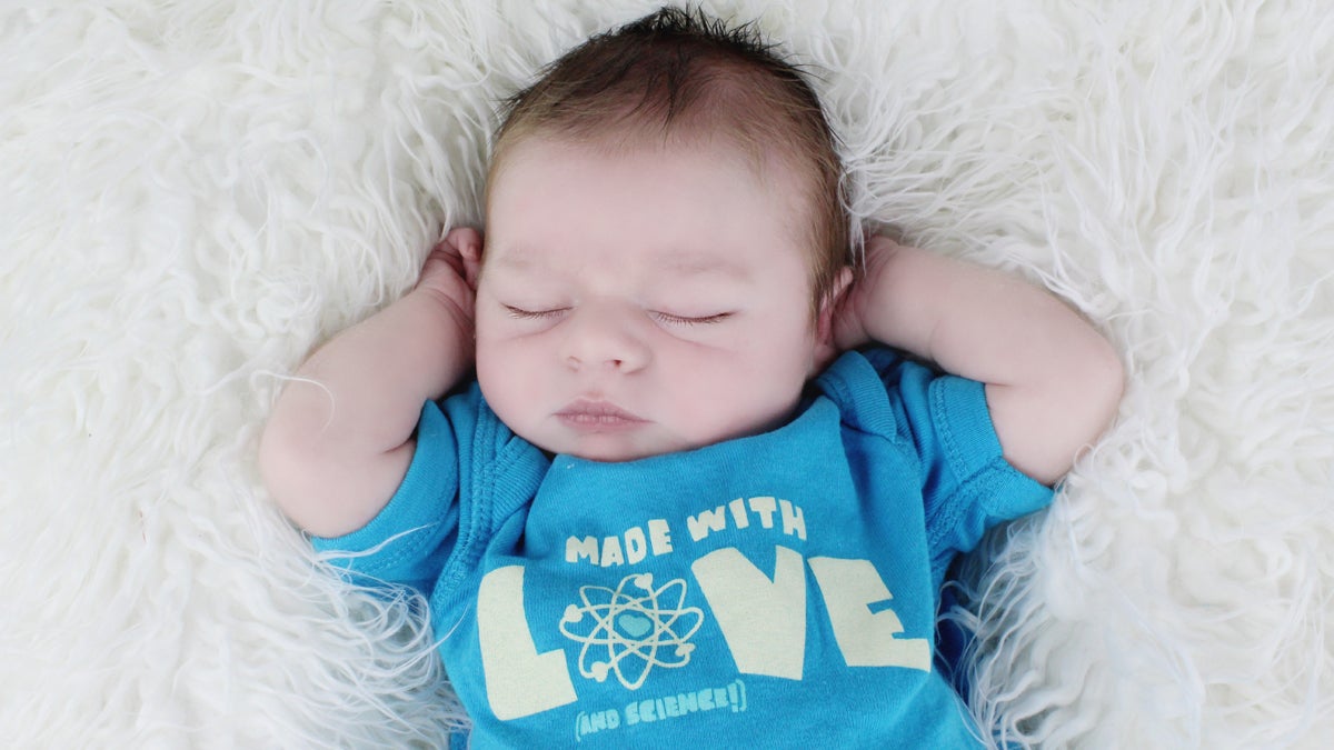  Connor Levy is the first baby born after his parents used a genetic screening process that boosts pregnancy rates for couples using in vitro fertilization. (Image courtesy of Mainline Fertility.) 